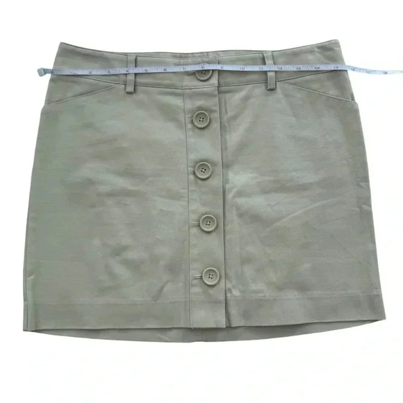 Express Khaki Beige Midi Full Button Skirt Size 4 y2k Business Casual - Picture 7 of 9